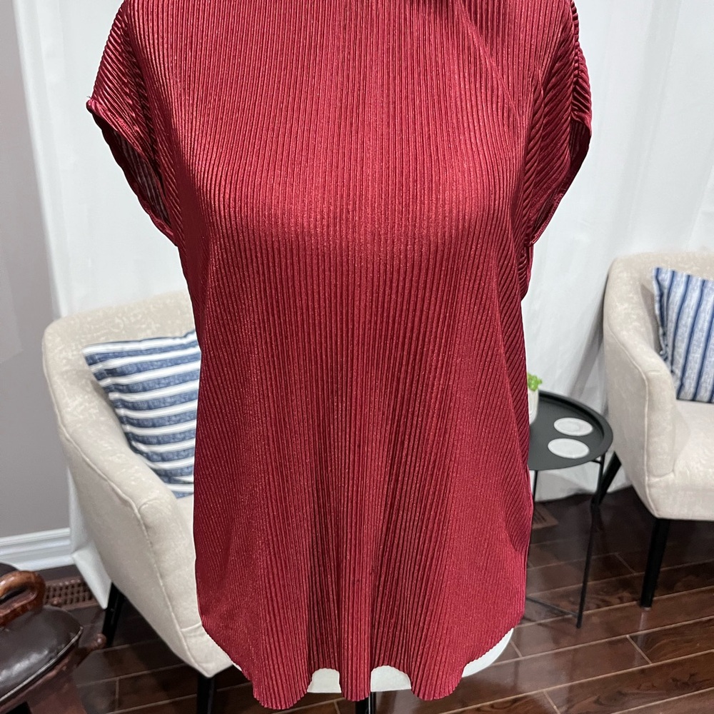 Joe Fresh Red Pleated Blouse